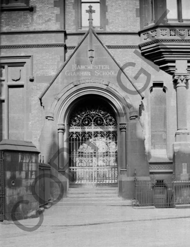 Canvas print. Manchester Grammar school main entrance.